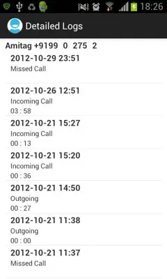 Call Log Manager android App screenshot 0